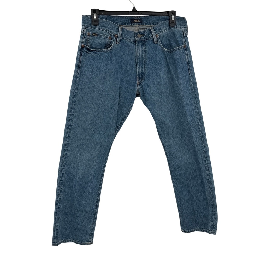 Polo Ralph Lauren Mens Varrick Straight Leg Denim Jeans Medium Wash Blue 36x30